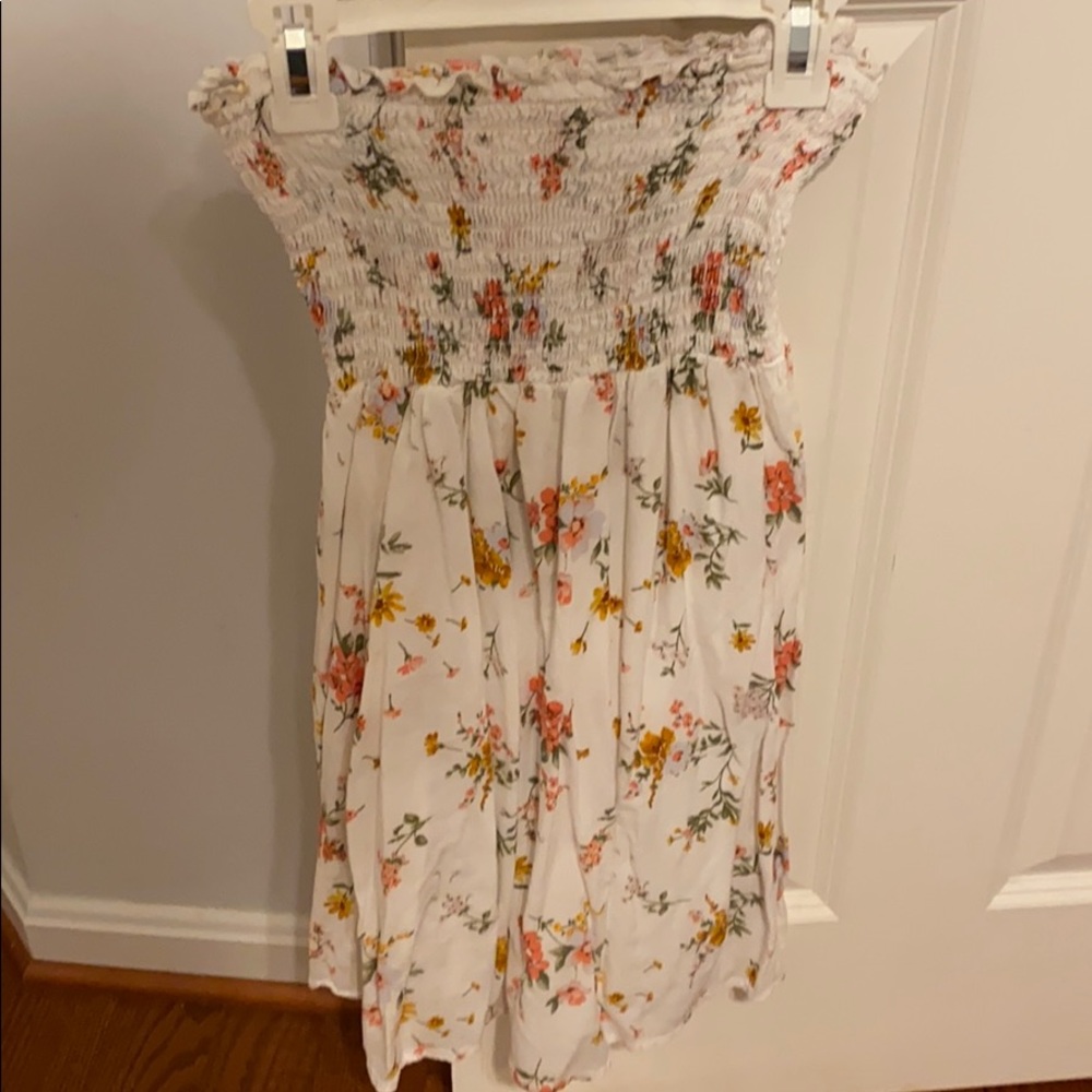 Strapless floral dress